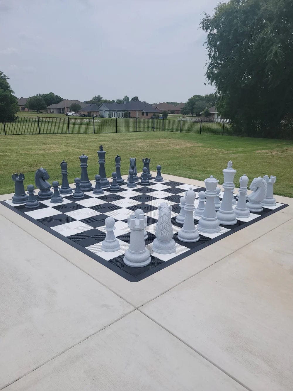 Personalized 26-Inch Perfect Chess Set - Stone Gray Edition | Giant Outdoor Chess | | GiantChessUSA