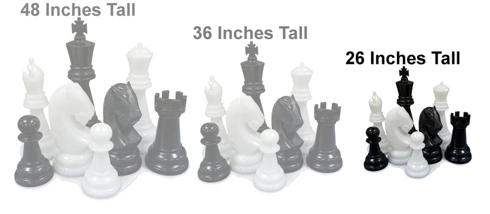 Personalized 26-Inch Perfect Chess Set - Stone Gray Edition | Giant Outdoor Chess | | GiantChessUSA