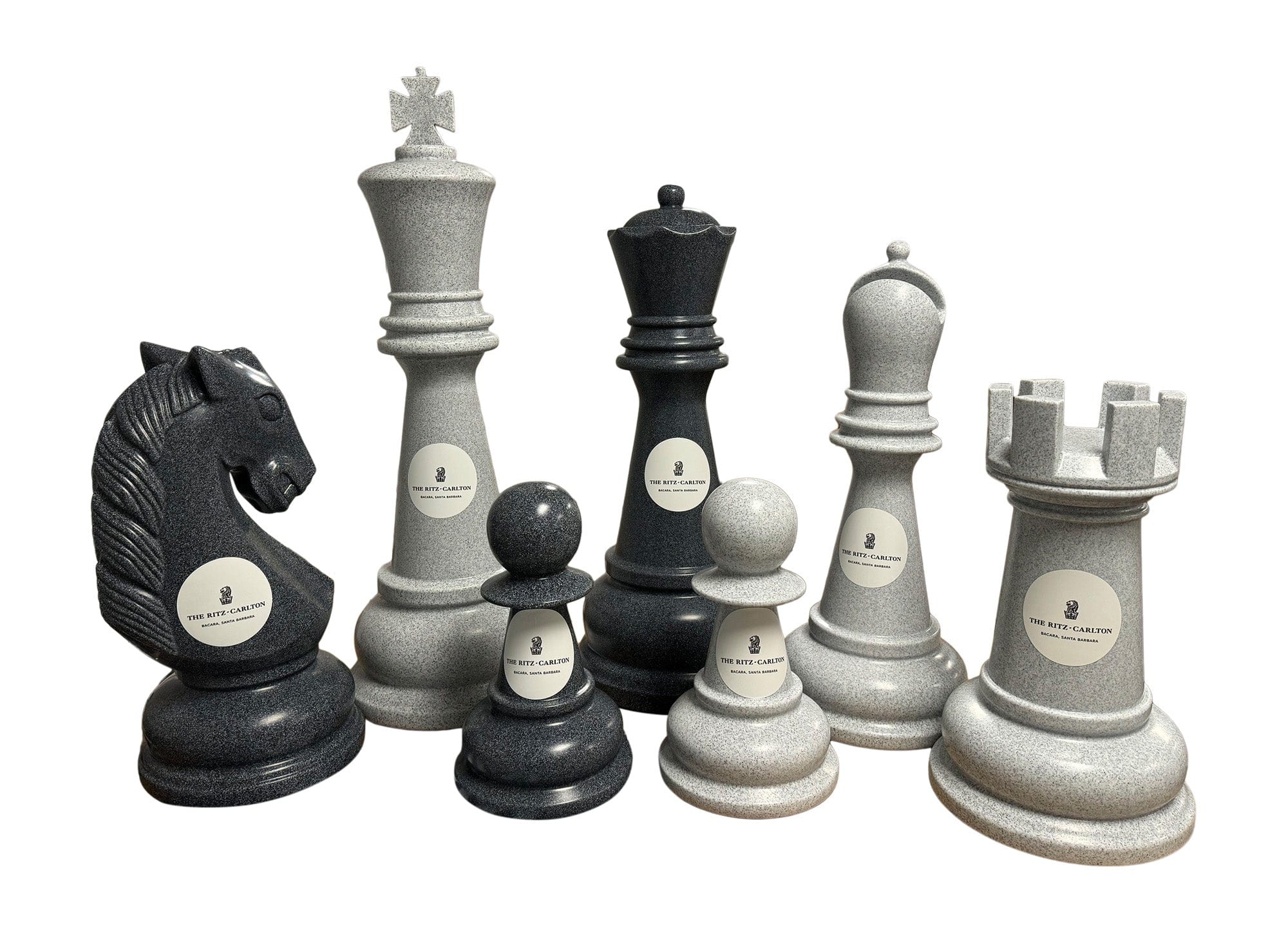 38 Inch Perfect Giant Chess Set | Giant Outdoor Chess | Add Your Logo / Light and Dark Gray | GiantChessUSA