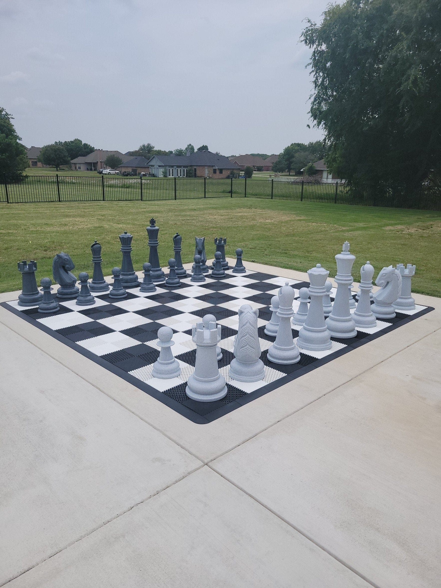 Personalized 38-Inch Perfect Chess Set - Light/Dark Gray | Giant Outdoor Chess | | GiantChessUSA