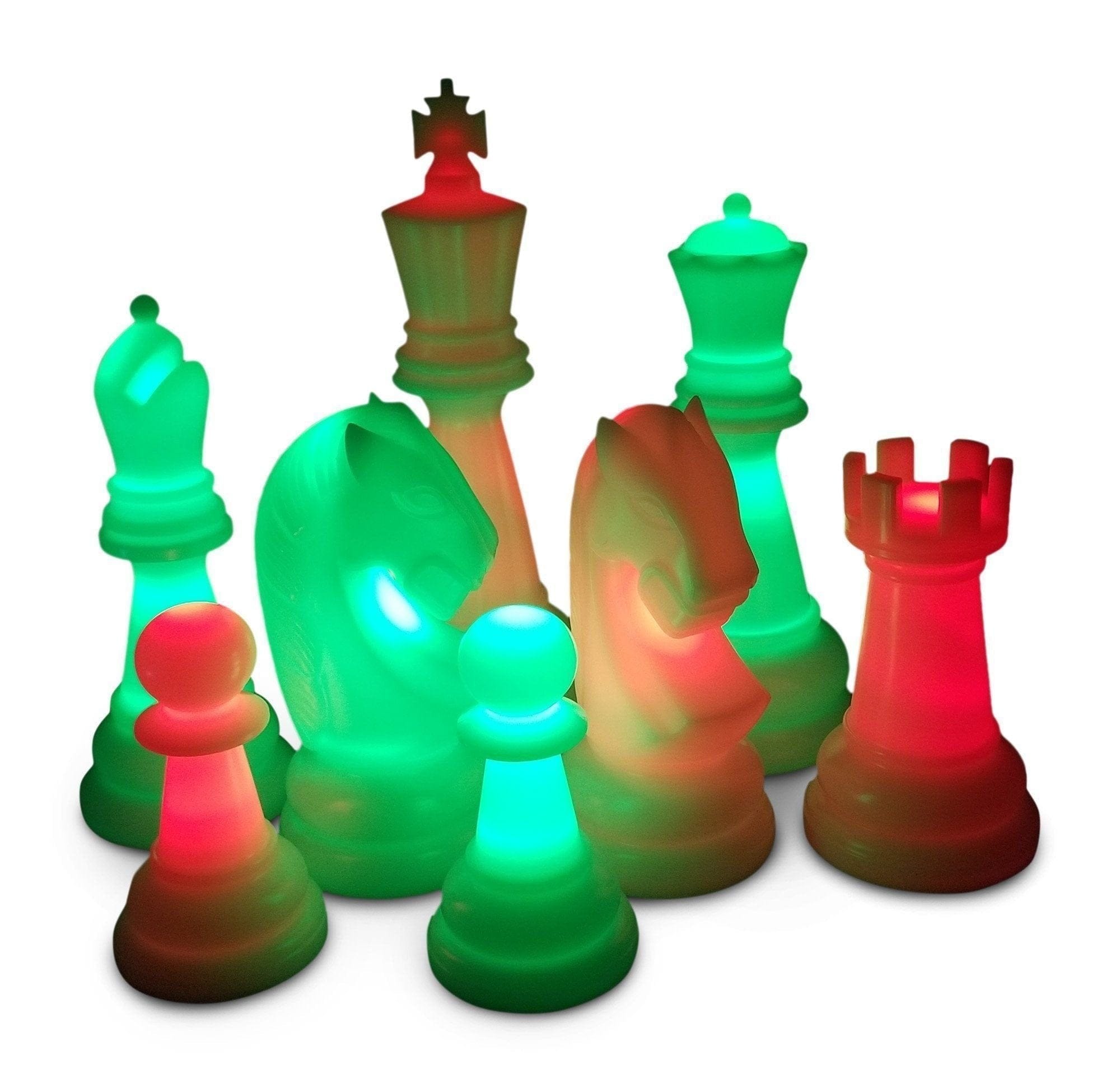 The Perfect 26 Inch Plastic Light-Up Giant Chess Set - With Day Time Pieces | Giant Outdoor Chess | | GiantChessUSA