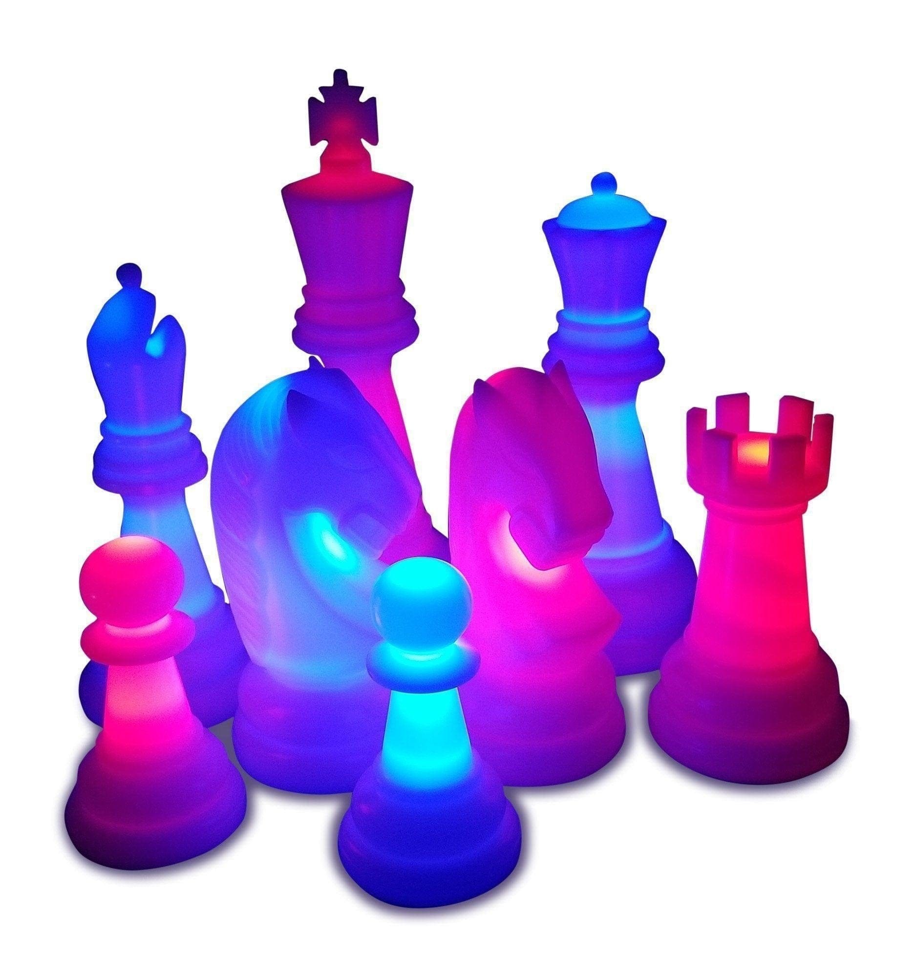 The Perfect 26 Inch Plastic Light-Up Giant Chess Set - With Day Time Pieces | Giant Outdoor Chess | | GiantChessUSA