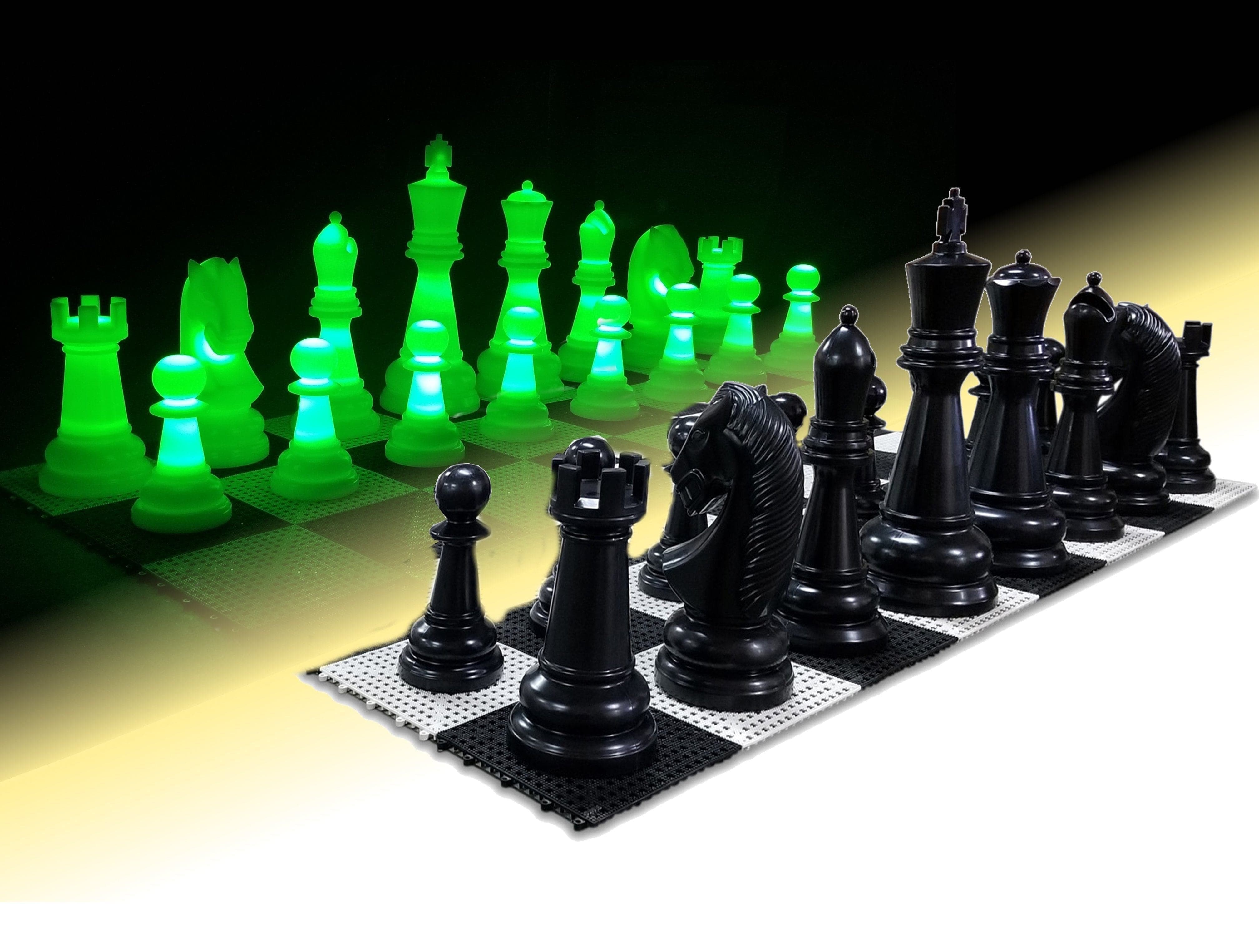 The Perfect 26 Inch Plastic Light-Up Giant Chess Set - With Day Time Pieces | Giant Outdoor Chess | | GiantChessUSA