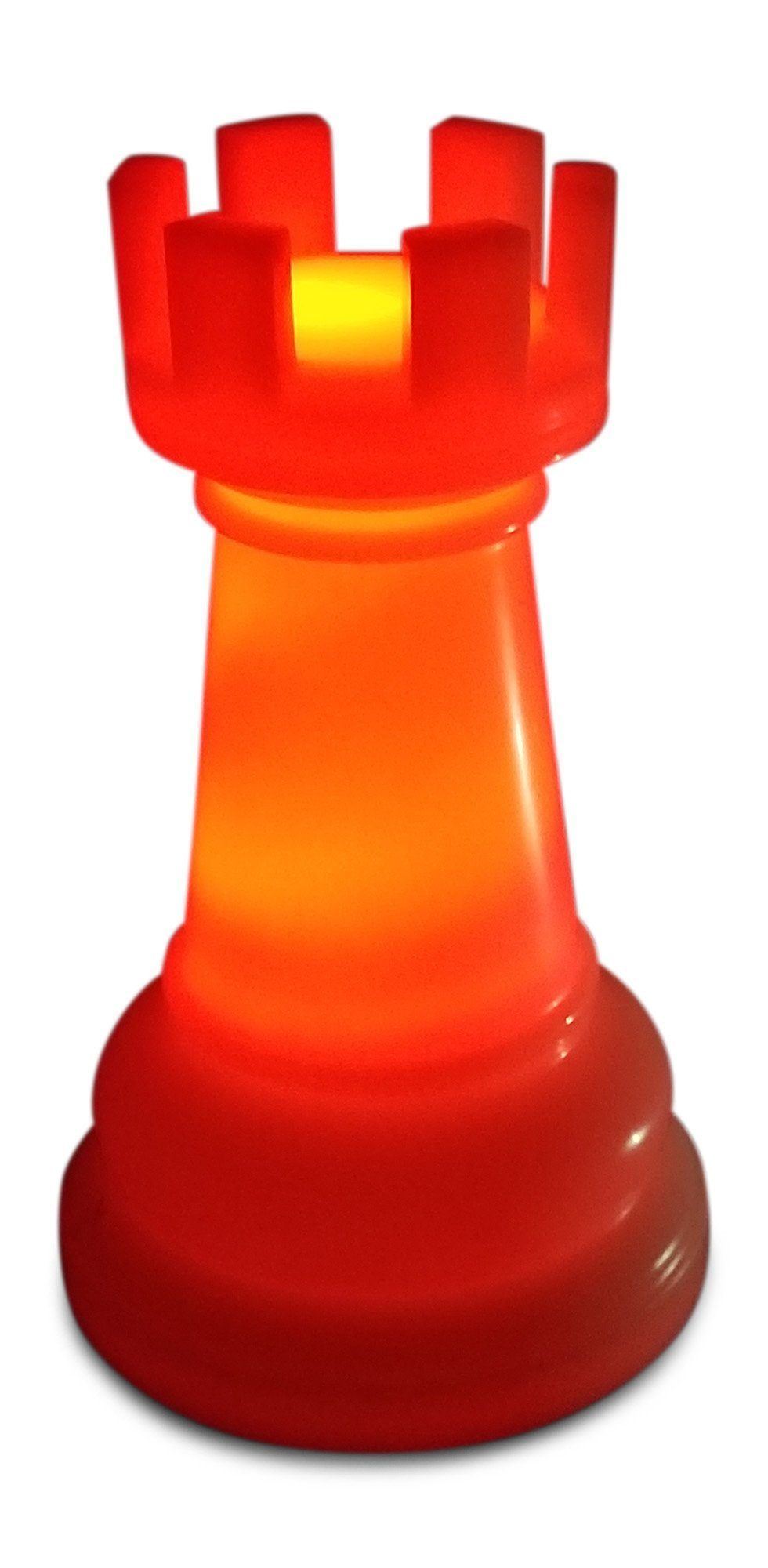 14 Inch Perfect Rook Light-Up Giant Chess Piece - Red | Giant Outdoor Chess | | GiantChessUSA