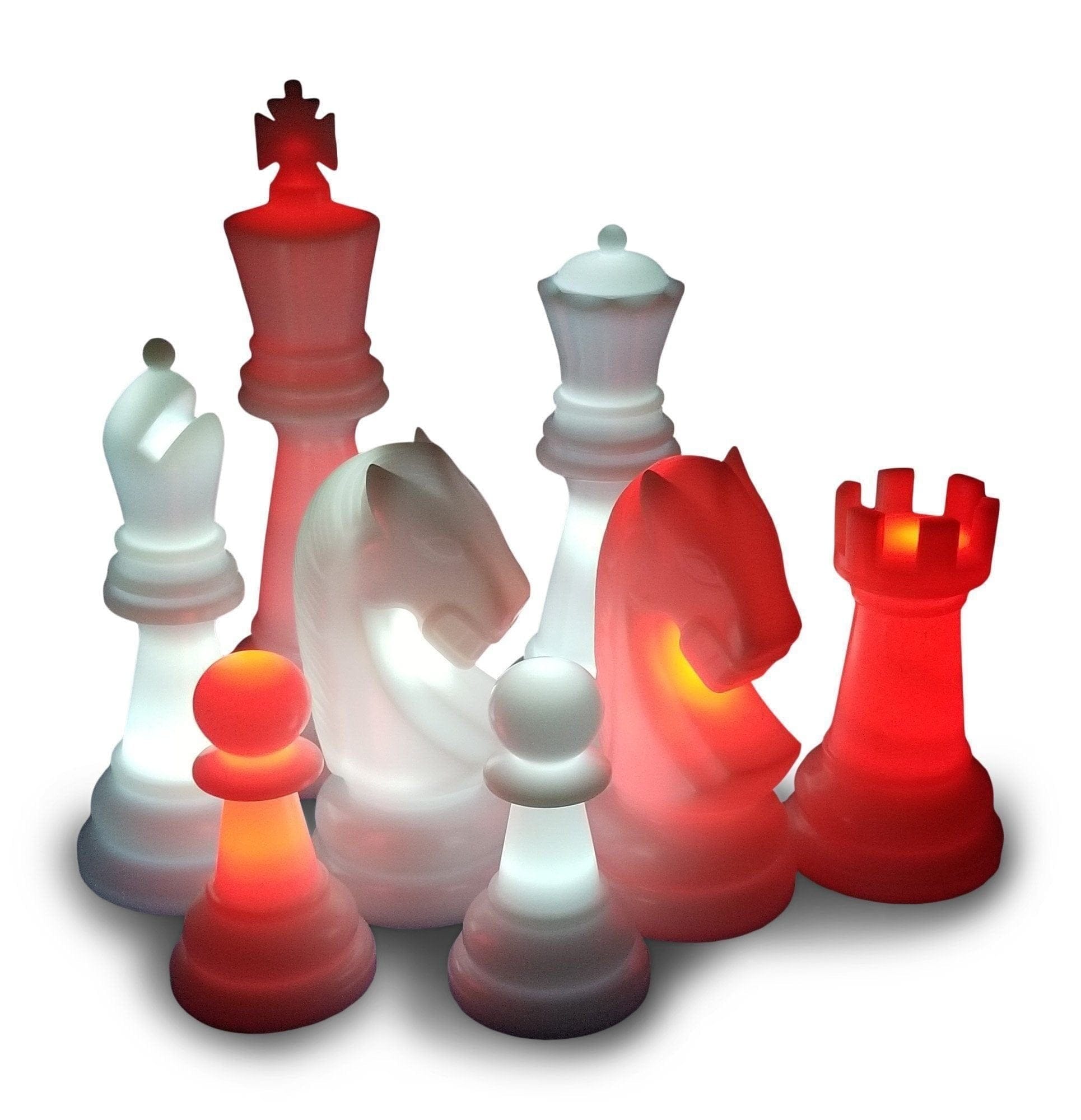 The Perfect 26 Inch Plastic Light-Up Giant Chess Set - With Day Time Pieces | Giant Outdoor Chess | | GiantChessUSA