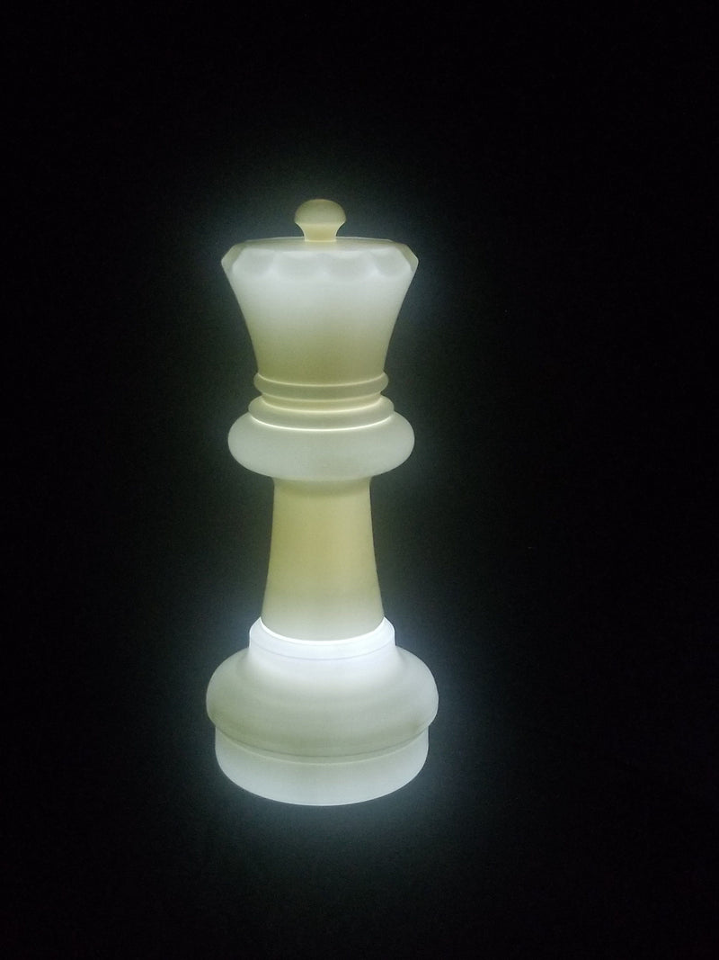 MegaChess 23 Inch LED Queen Individual Plastic Chess Piece - White |  | GiantChessUSA