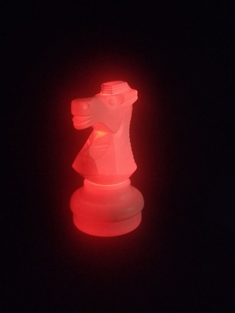 MegaChess 18 Inch LED Knight Individual Plastic Chess Piece - Red |  | GiantChessUSA