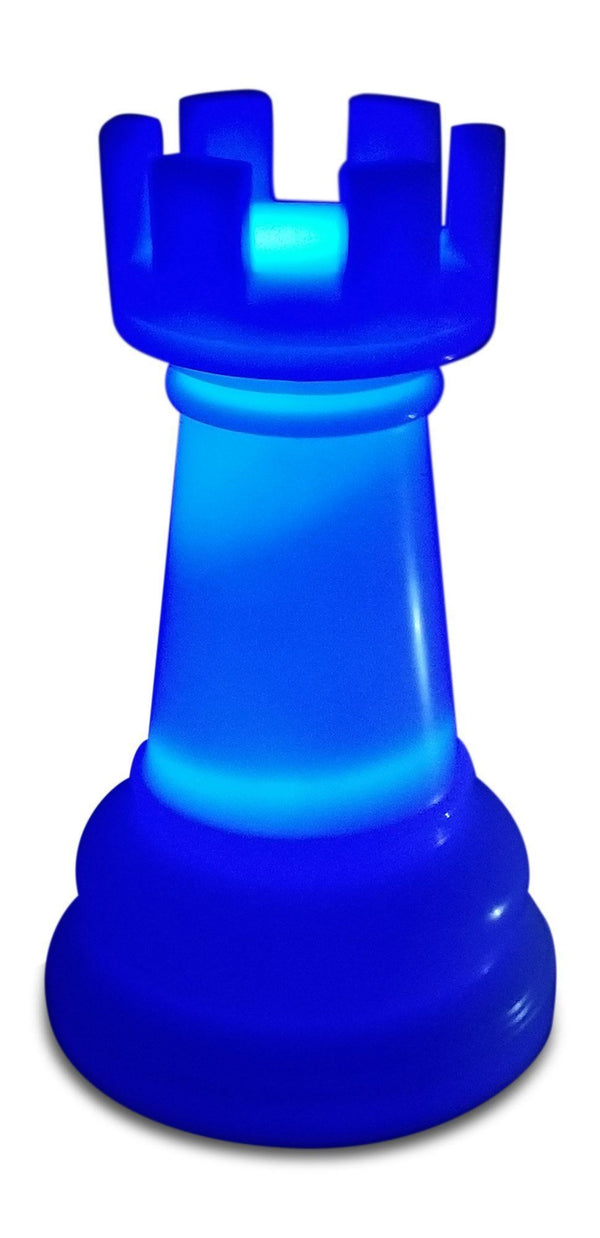 MegaChess 14 Inch Premium Plastic Rook Light-Up Giant Chess Piece - Blue |  | GiantChessUSA