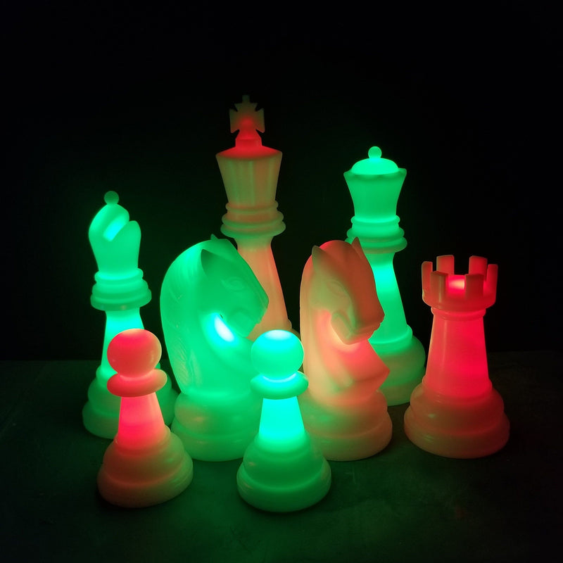 The MegaChess 38 Inch Perfect LED Giant Chess Set | Red/Green | GiantChessUSA