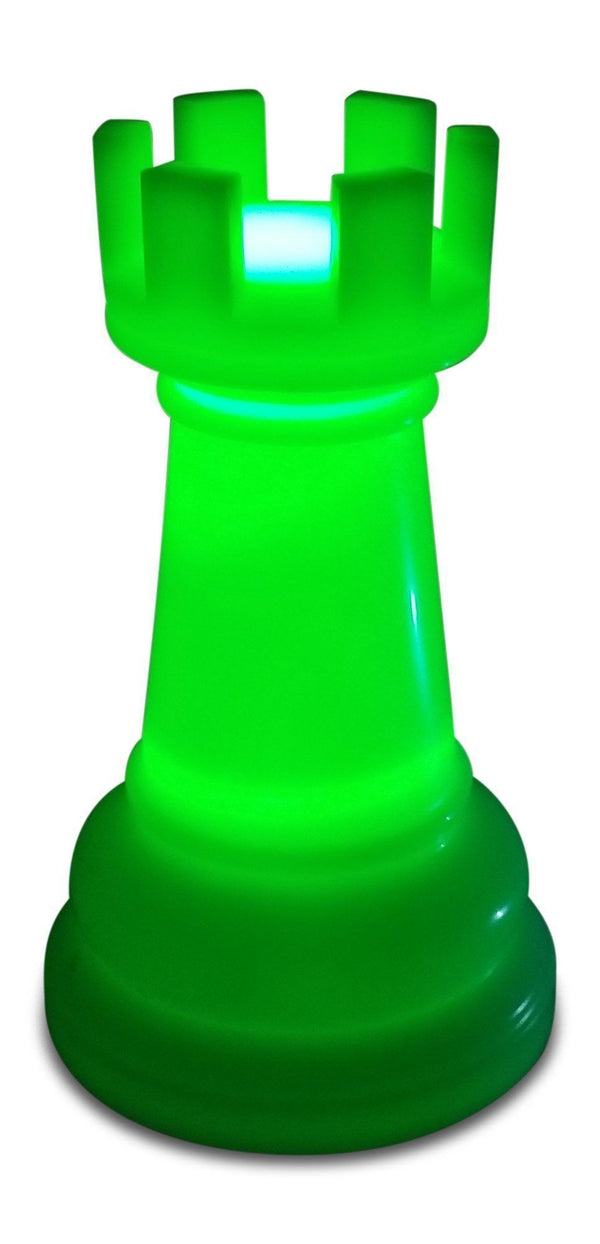 MegaChess 14 Inch Premium Plastic Rook Light-Up Giant Chess Piece - Green |  | GiantChessUSA