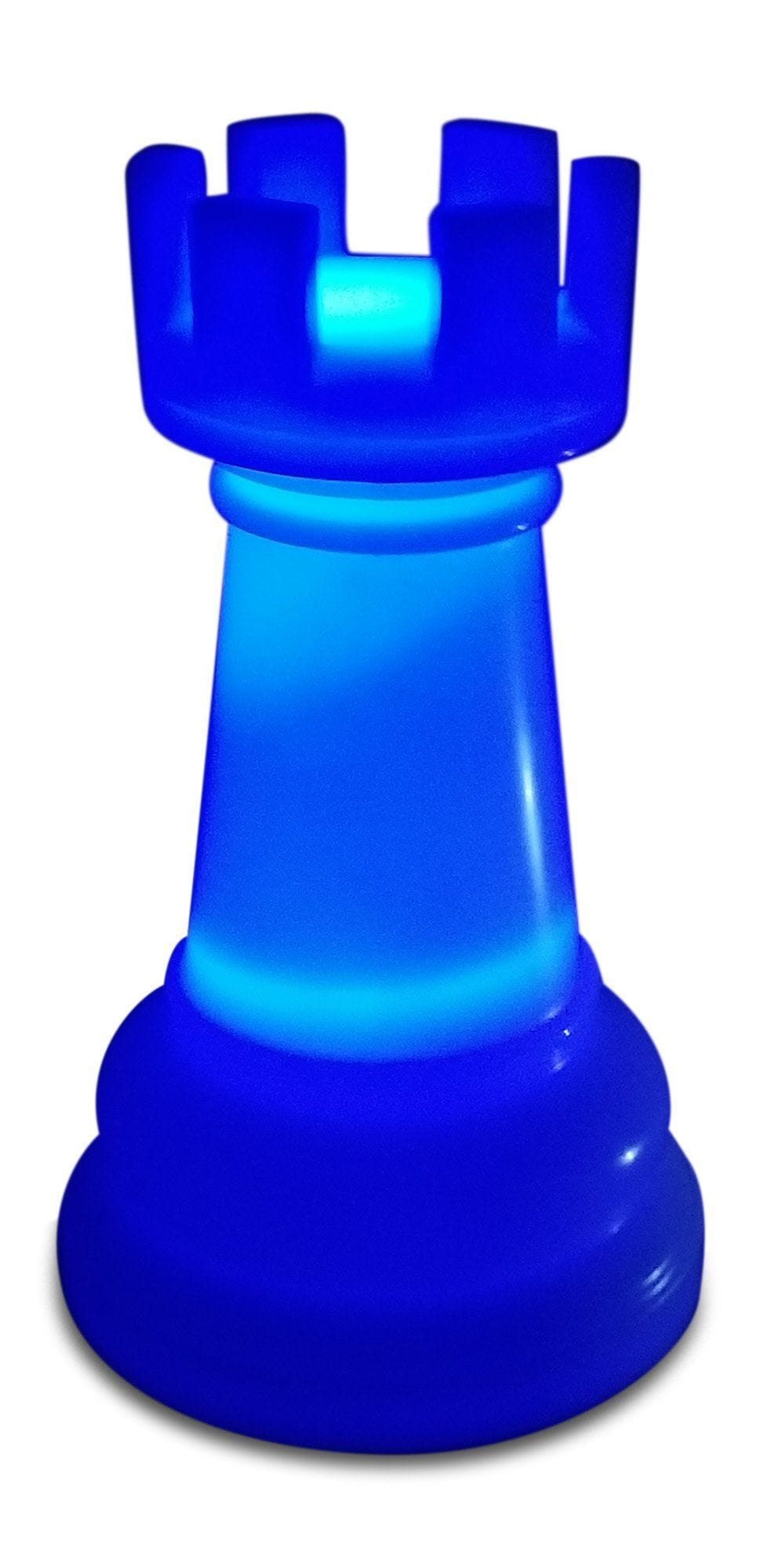 14 Inch Perfect Rook Light-Up Giant Chess Piece - Blue | Giant Outdoor