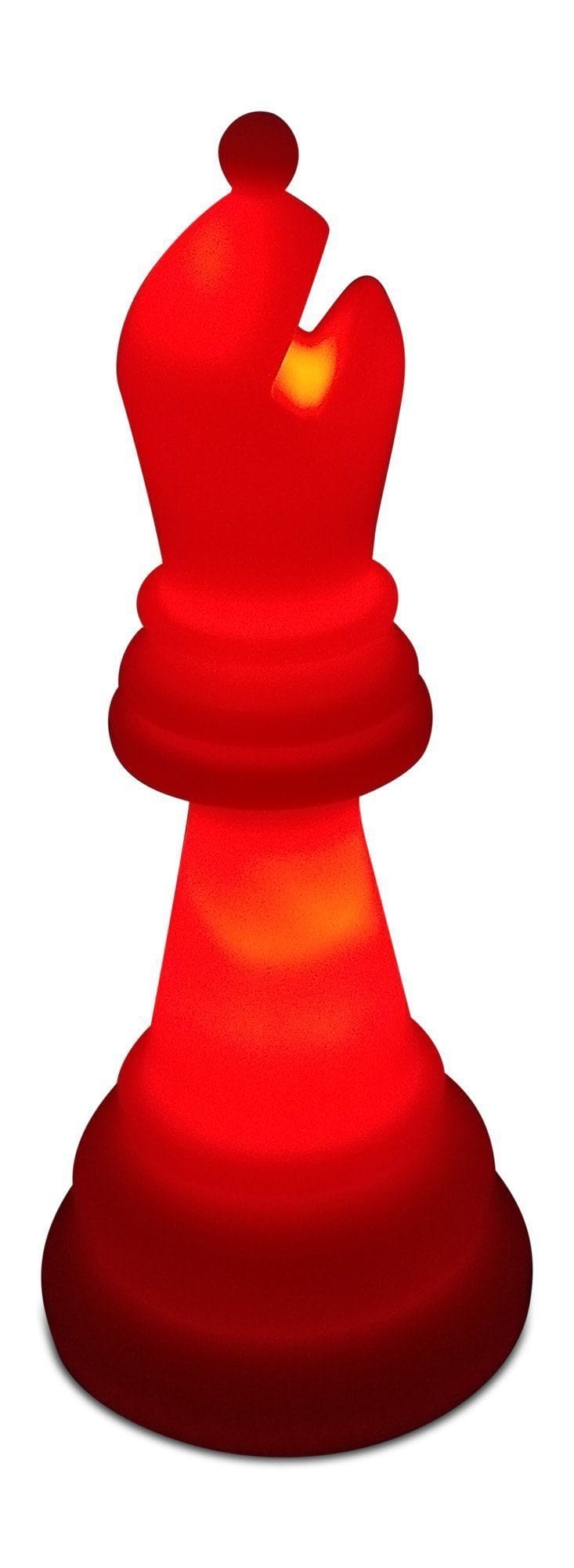 20 Inch Perfect Bishop Light-Up Giant Chess Piece - Red | Giant Outdoor Chess | | GiantChessUSA