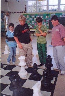25 Inch Giant Plastic Chess Set with Nylon Mat | MegaChess | | GiantChessUSA