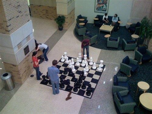25 Inch Giant Plastic Chess Set with Nylon Mat | MegaChess | | GiantChessUSA